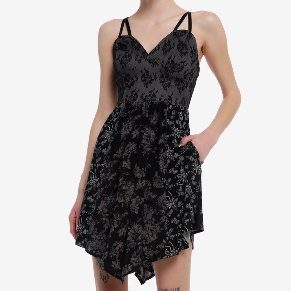 Cosmic Aura Skeleton Fairy Lace Hanky Hem Dress Hot Topic